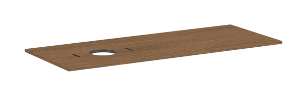 Consola 1375/550 con recorte a la izquierda para lavabo tipo bol sin orificio para grifo Roble cashmere