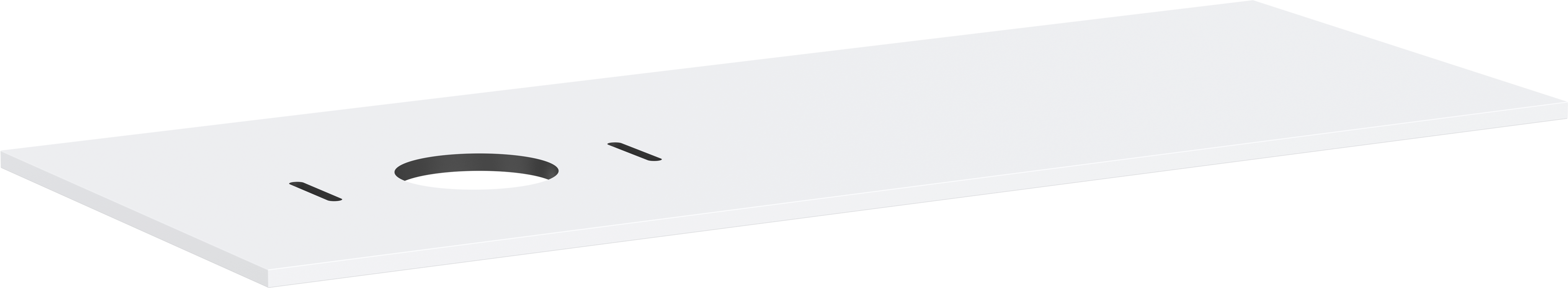 Consola 1375/550 con recorte a la izquierda para lavabo tipo bol sin orificio para grifo