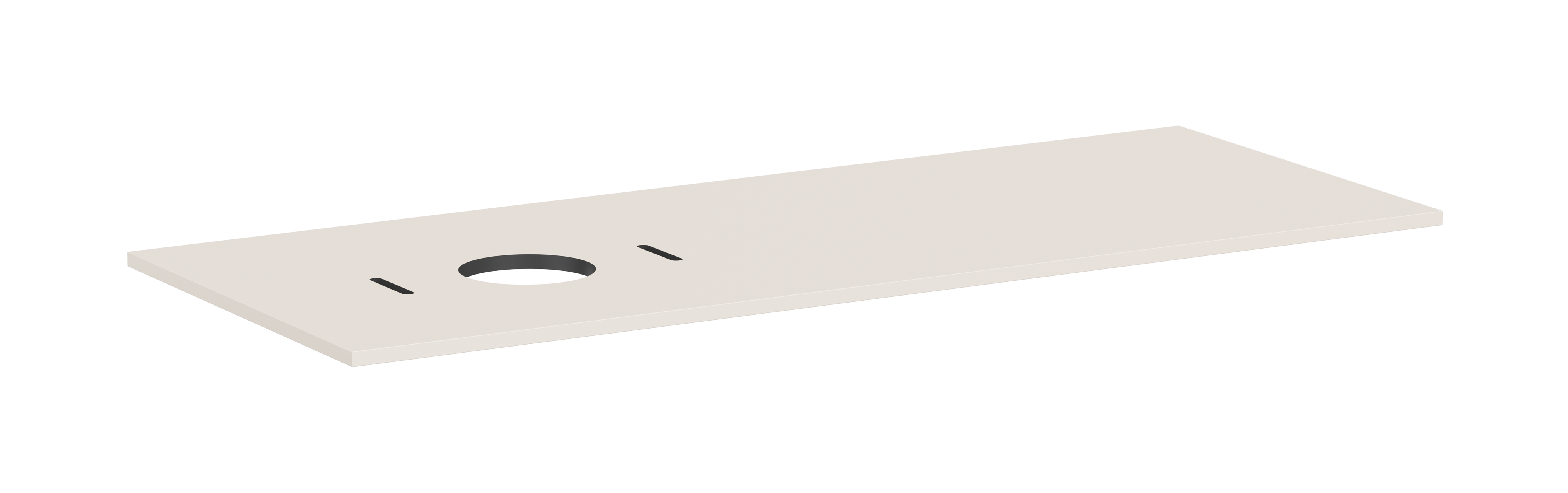 Console 1375/550 with cutout left for wash bowl without tap hole