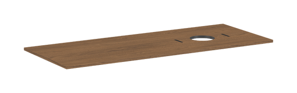 Konsole 1375/550 mit Ausschnitt rechts für Aufsatzwaschtisch ohne Hahnloch Eiche Kaschmir