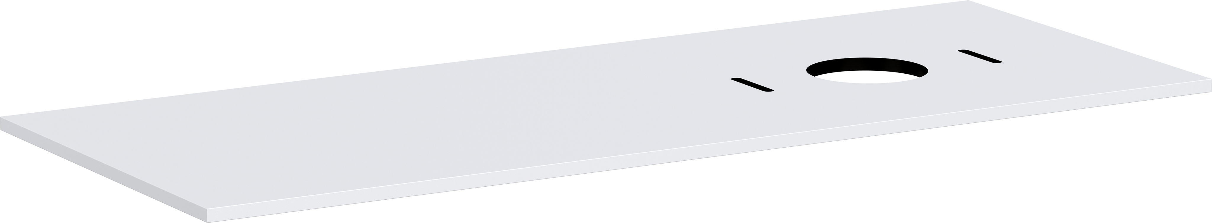 Konsole 1375/550 mit Ausschnitt rechts für Aufsatzwaschtisch ohne Hahnloch