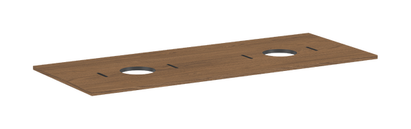 Konsole 1375/550 mit 2 Ausschnitten für Aufsatzwaschtisch ohne Hahnloch Eiche Kaschmir