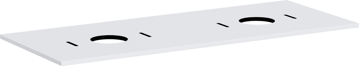 Konsole 1375/550 mit 2 Ausschnitten für Aufsatzwaschtisch ohne Hahnloch