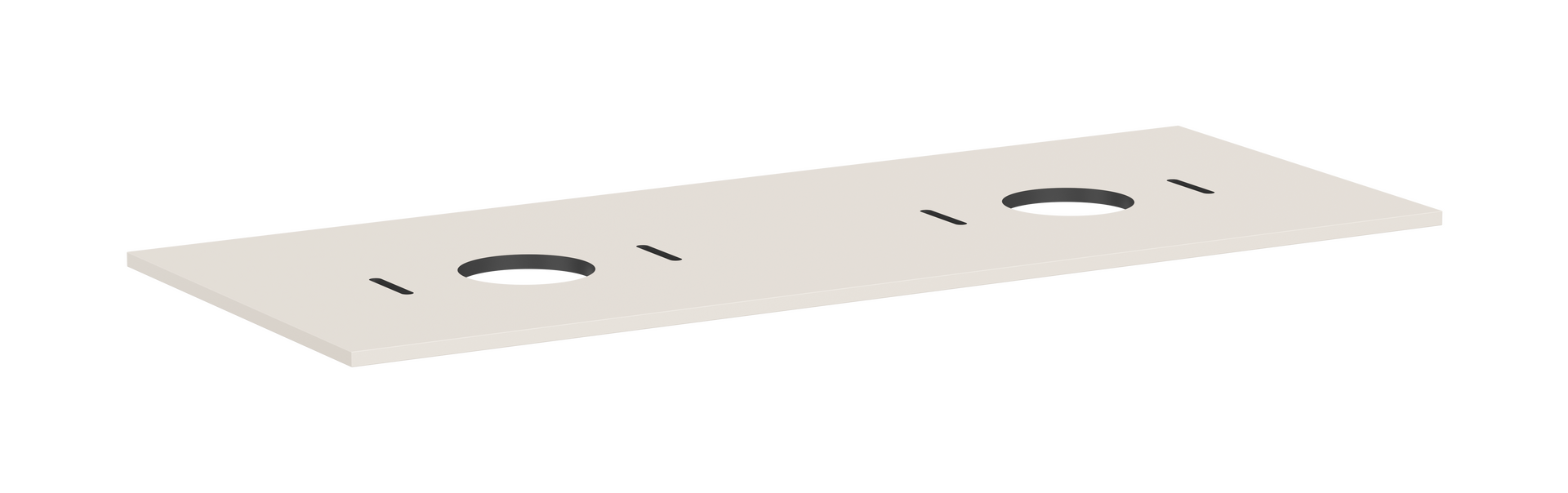 Consola 1375/550 con 2 recortes para lavabo tipo bol sin orificio para grifo