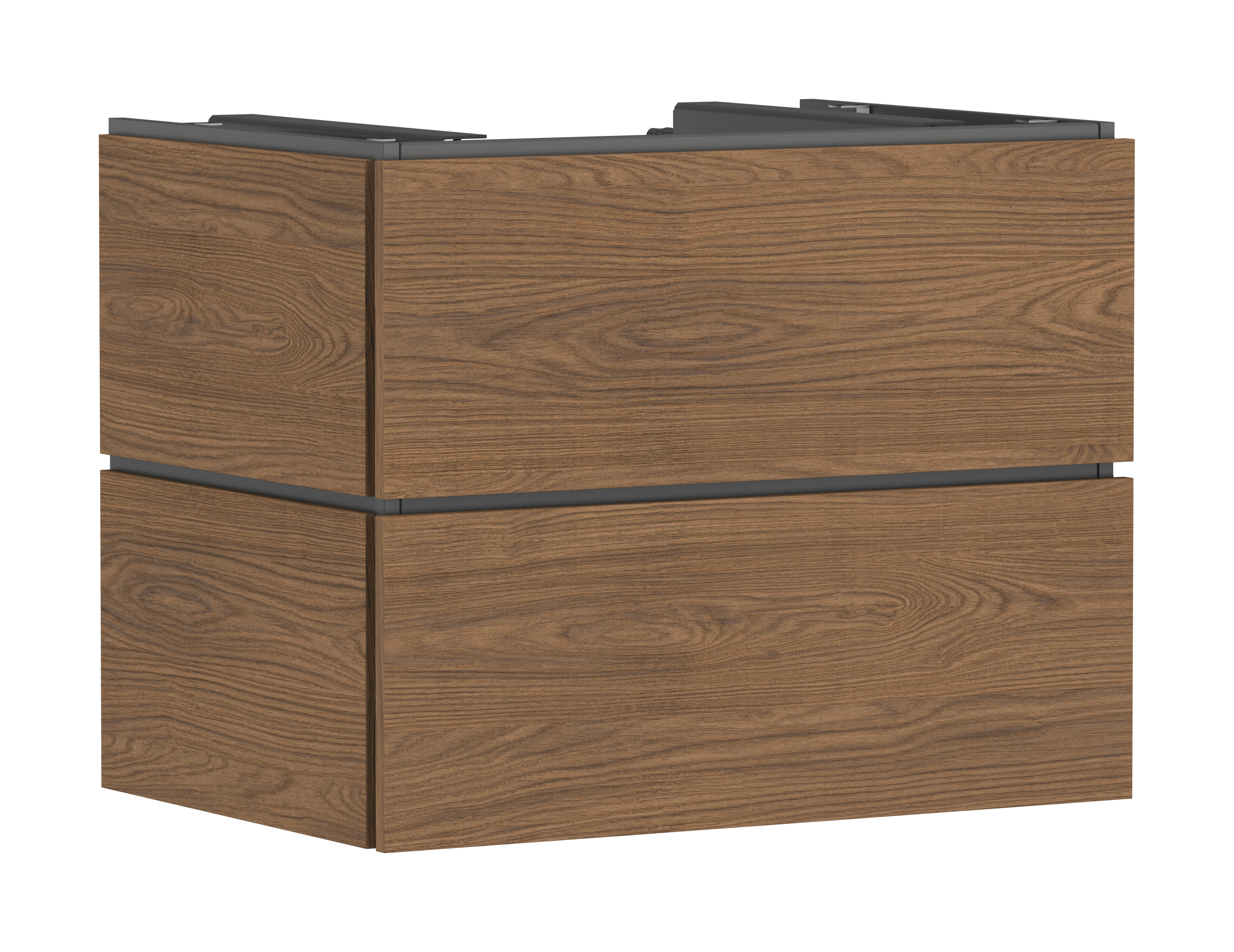 Vanity unit 780/550 with 2 drawers for console with cutout middle