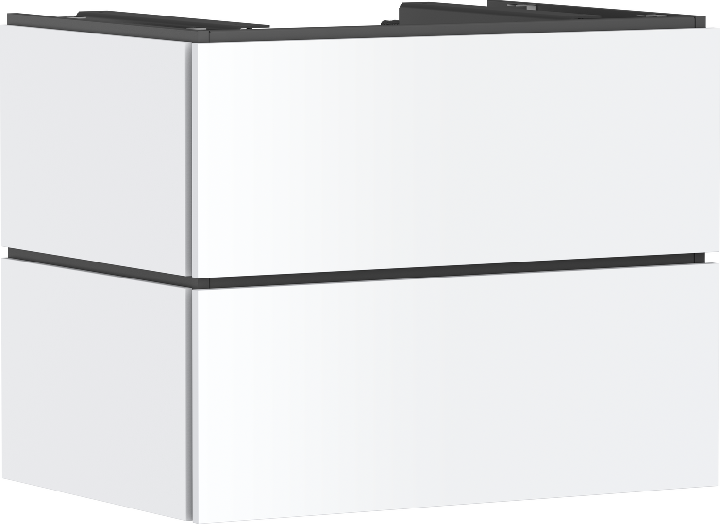 Kommod 780/550 med 2 lådor för bänkskiva med utskärning i mitten