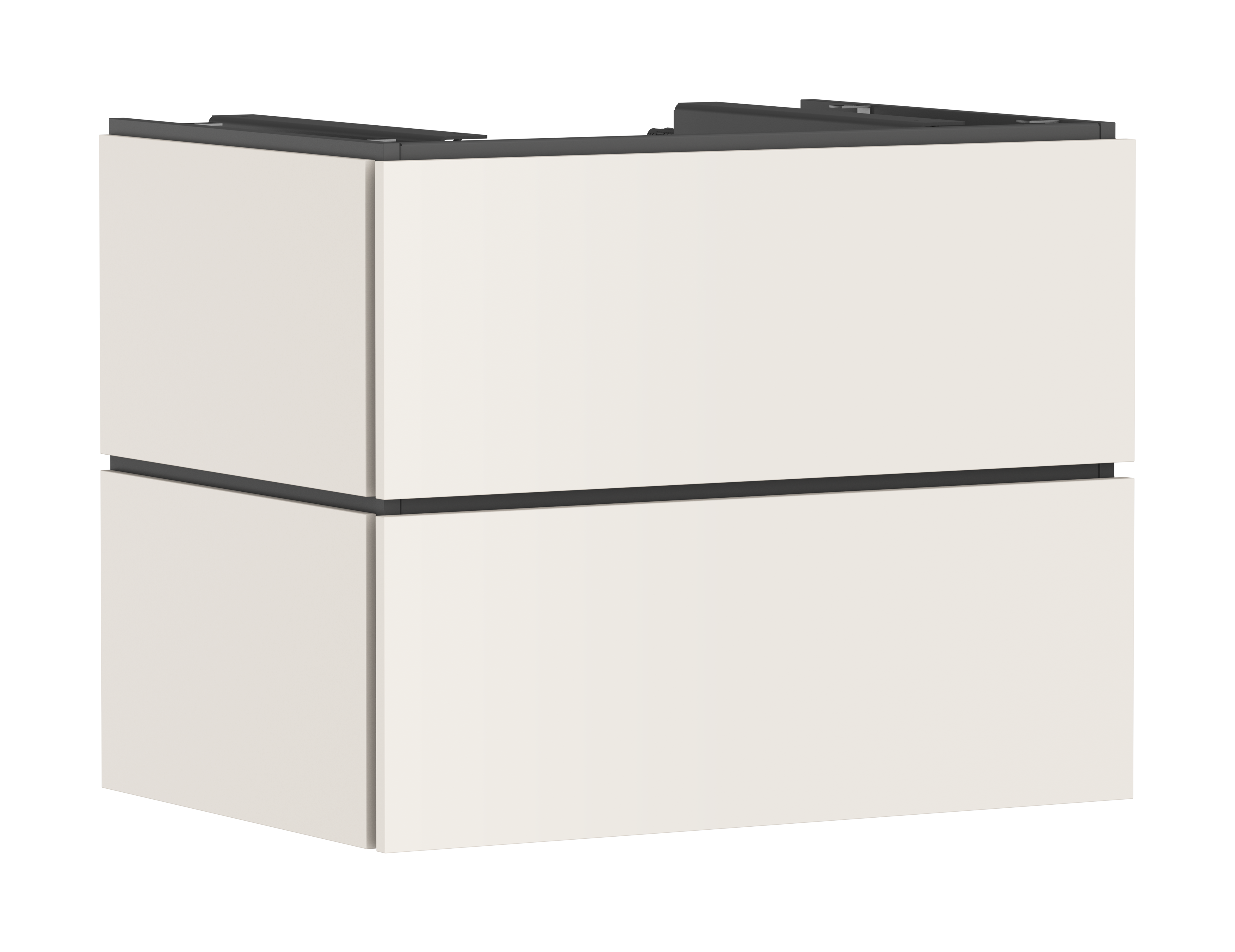 Vanity unit 780/550 with 2 drawers for console with cutout middle