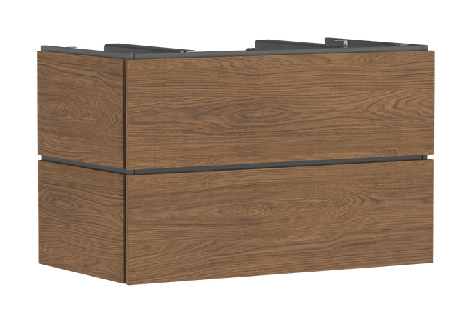 Base sottolavabo con 2 cassetti PushOpen 980/550 per top con foro centrale