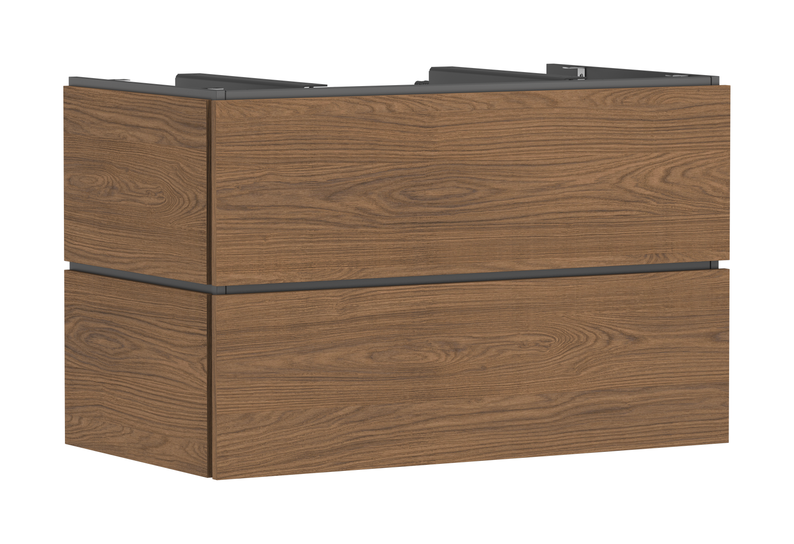 Base sottolavabo con 2 cassetti PushOpen 980/550 per top con foro centrale