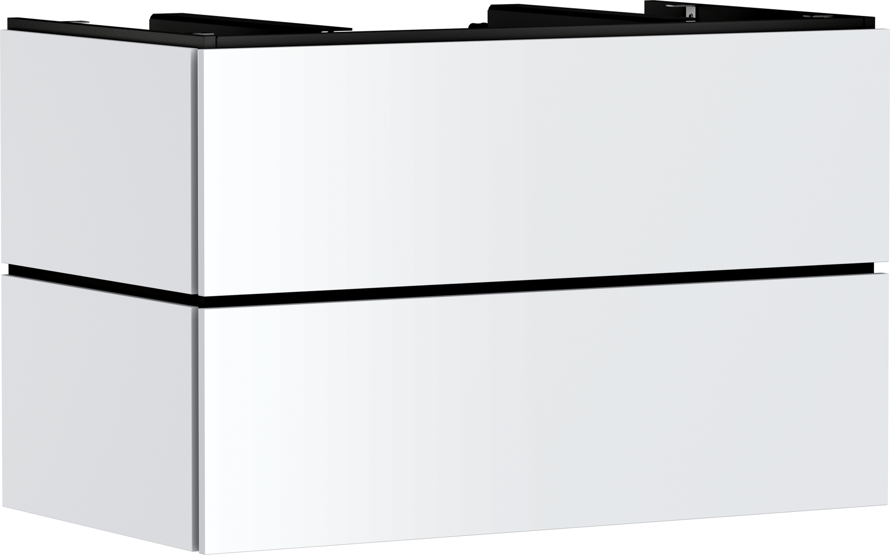 Kommod 980/550 med 2 lådor för bänkskiva med utskärning i mitten