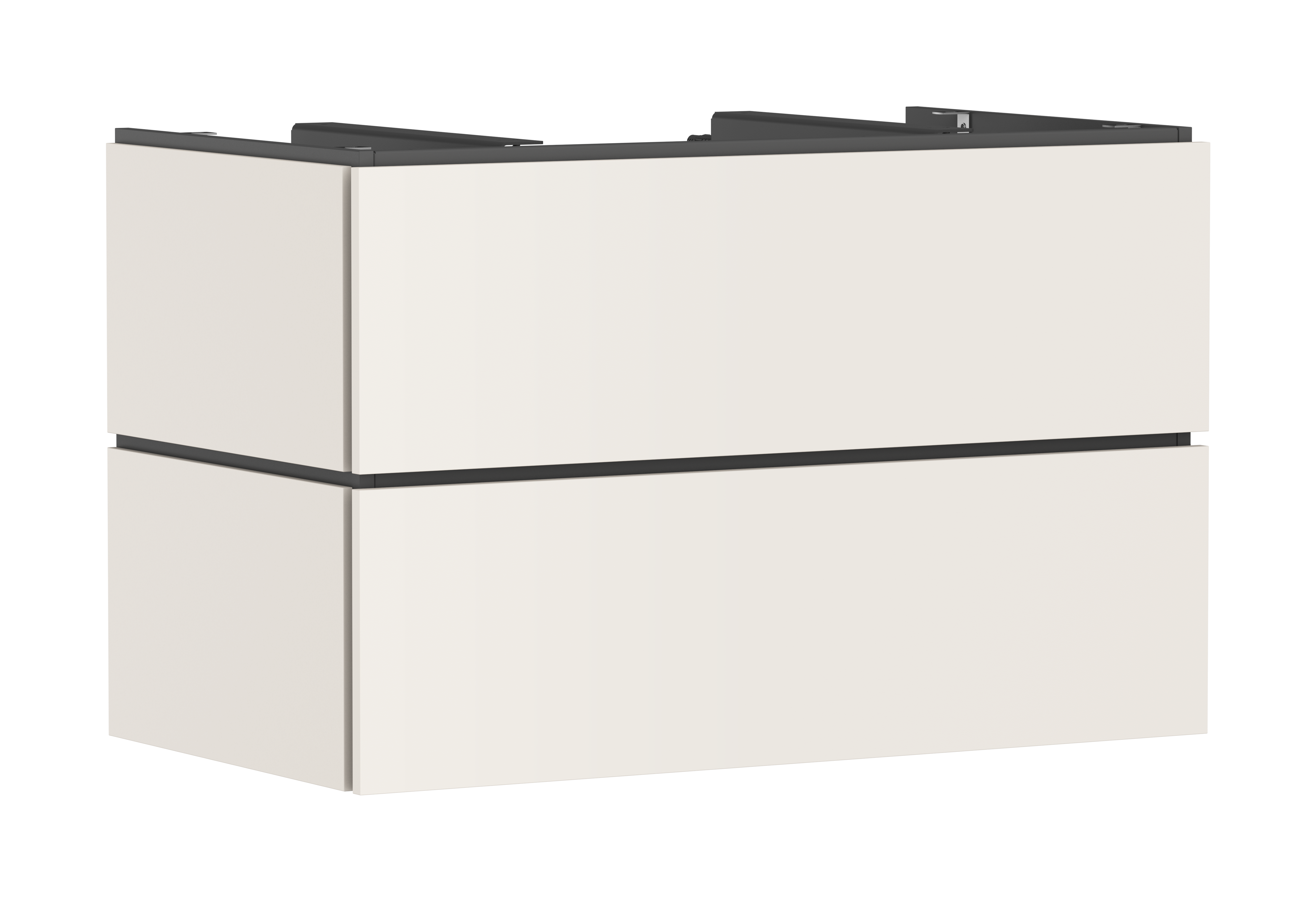 Vanity unit 980/550 with 2 drawers for console with cutout middle