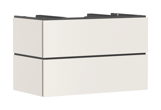 Vanity unit 980/550 with 2 drawers for console with cutout middle