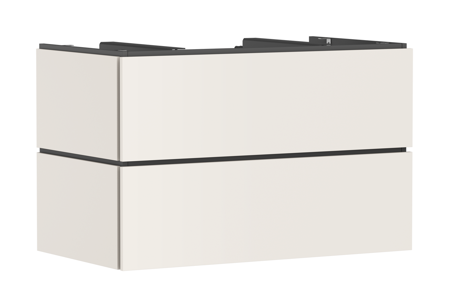 Vanity unit 980/550 with 2 drawers for console with cutout middle