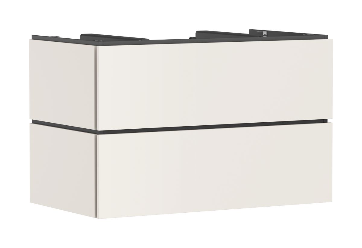 Waschtischunterschrank 980/550 mit 2 Schubkästen PushOpen für Konsole mit Ausschnitt mittig