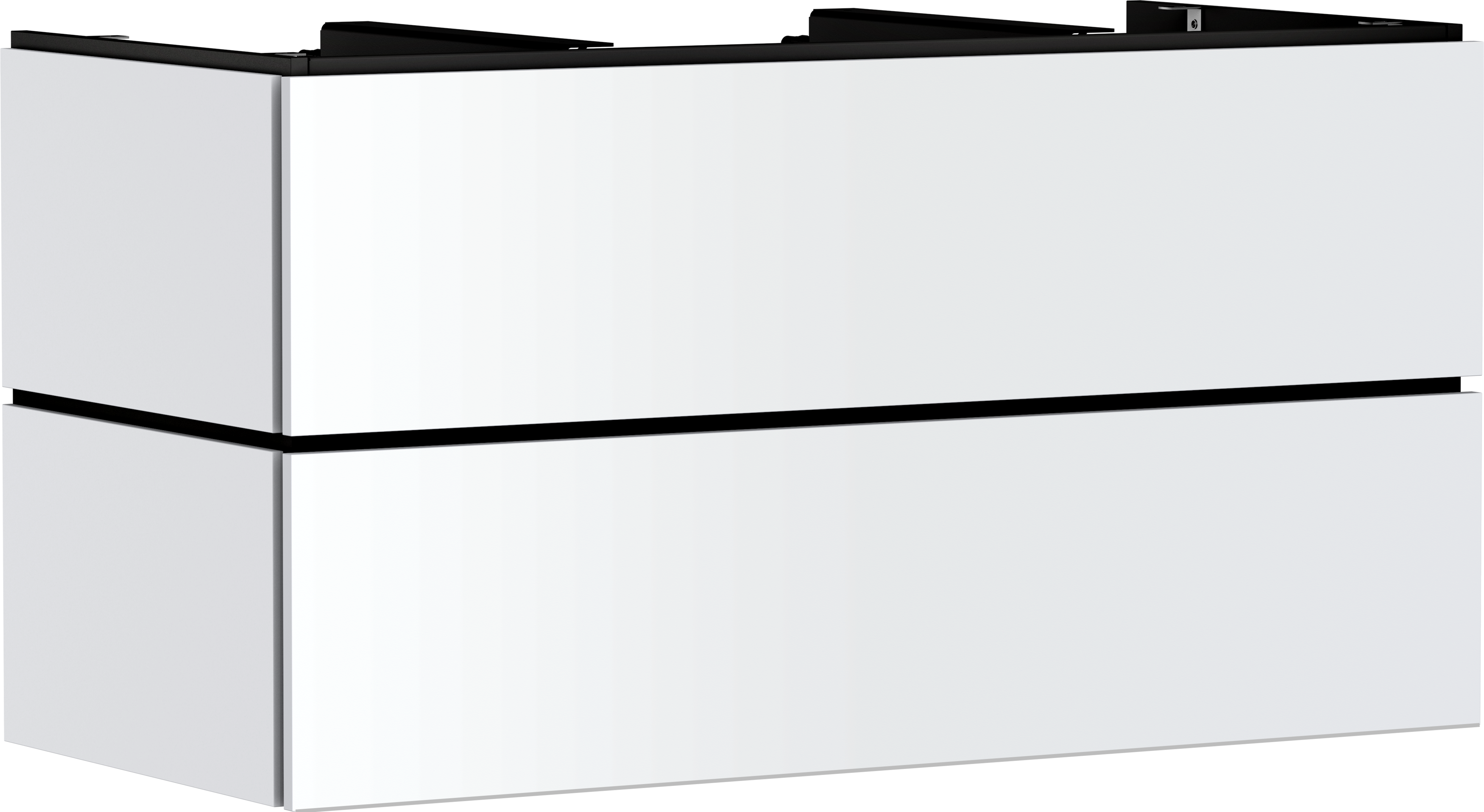 Mueble de baño 1180/550 con 2 cajones PushOpen para consolas con recorte en el centro