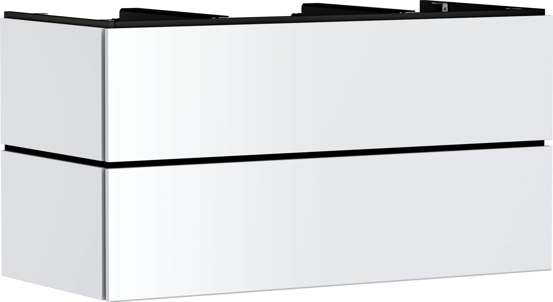 Waschtischunterschrank 1180/550 mit 2 Schubkästen PushOpen für Konsole mit Ausschnitt mittig