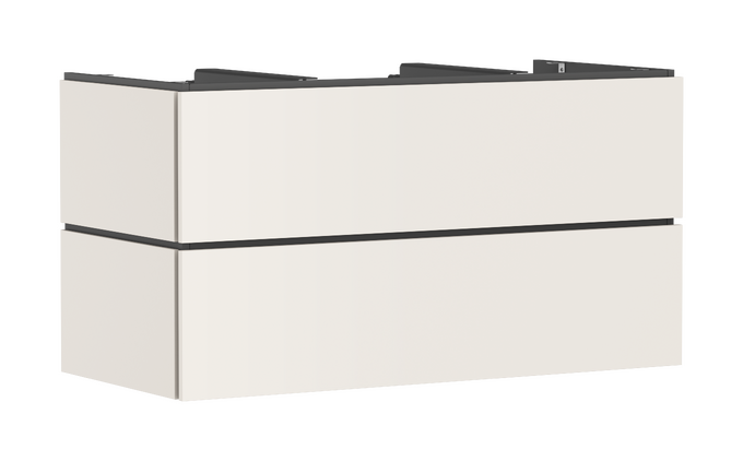 Mueble de baño 1180/550 con 2 cajones PushOpen para consolas con recorte en el centro