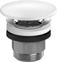 Ablaufgarnitur mit rundem Keramikstopfen