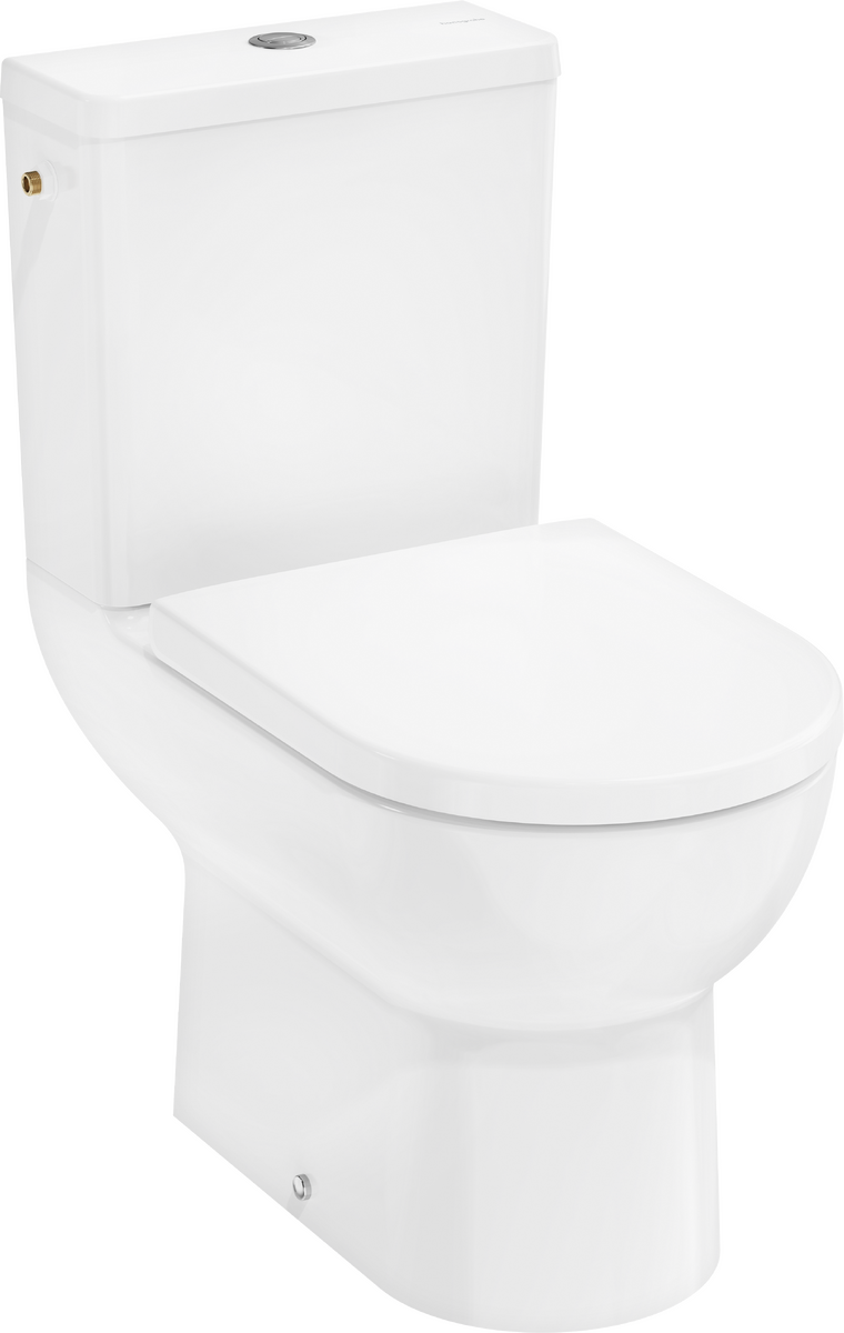 Floorstanding WC Set close coupled with multi outlet AquaChannel Flush with tank and WC seat and cover with SoftClose und QuickRelease