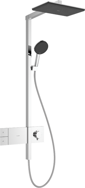 Hand in Handシリーズ Feeling in the Rain Raining Day Woman Open Umbrellastand Garden Stock Photo