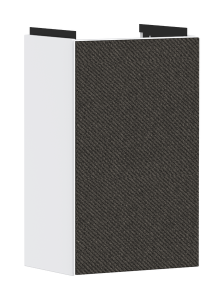 Onderkast Matt White 340/245 voor handwasbak, deurscharnier links Textile Dark Grey