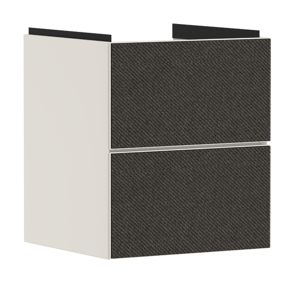 Vanity unit Sand Matt Beige 480/475 with 2 drawers for handrinse basin Textile Dark Grey