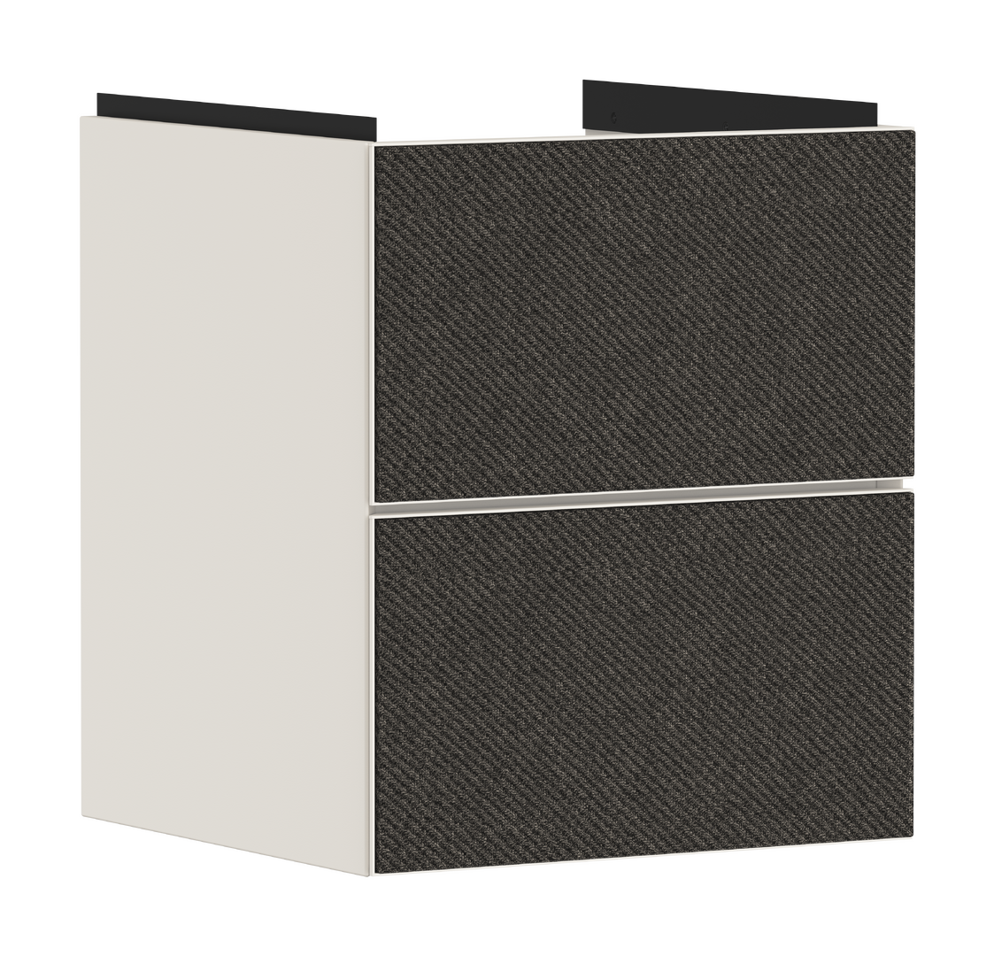 Vaskeskab mat sandbeige 480/475 med 2 skuffer til lille håndvask