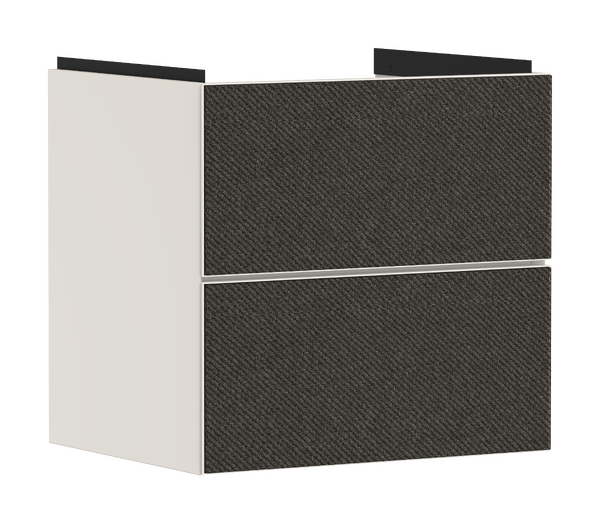 Vanity unit Sand Matt Beige 580/475 with 2 drawers for wash basin Textile Dark Grey