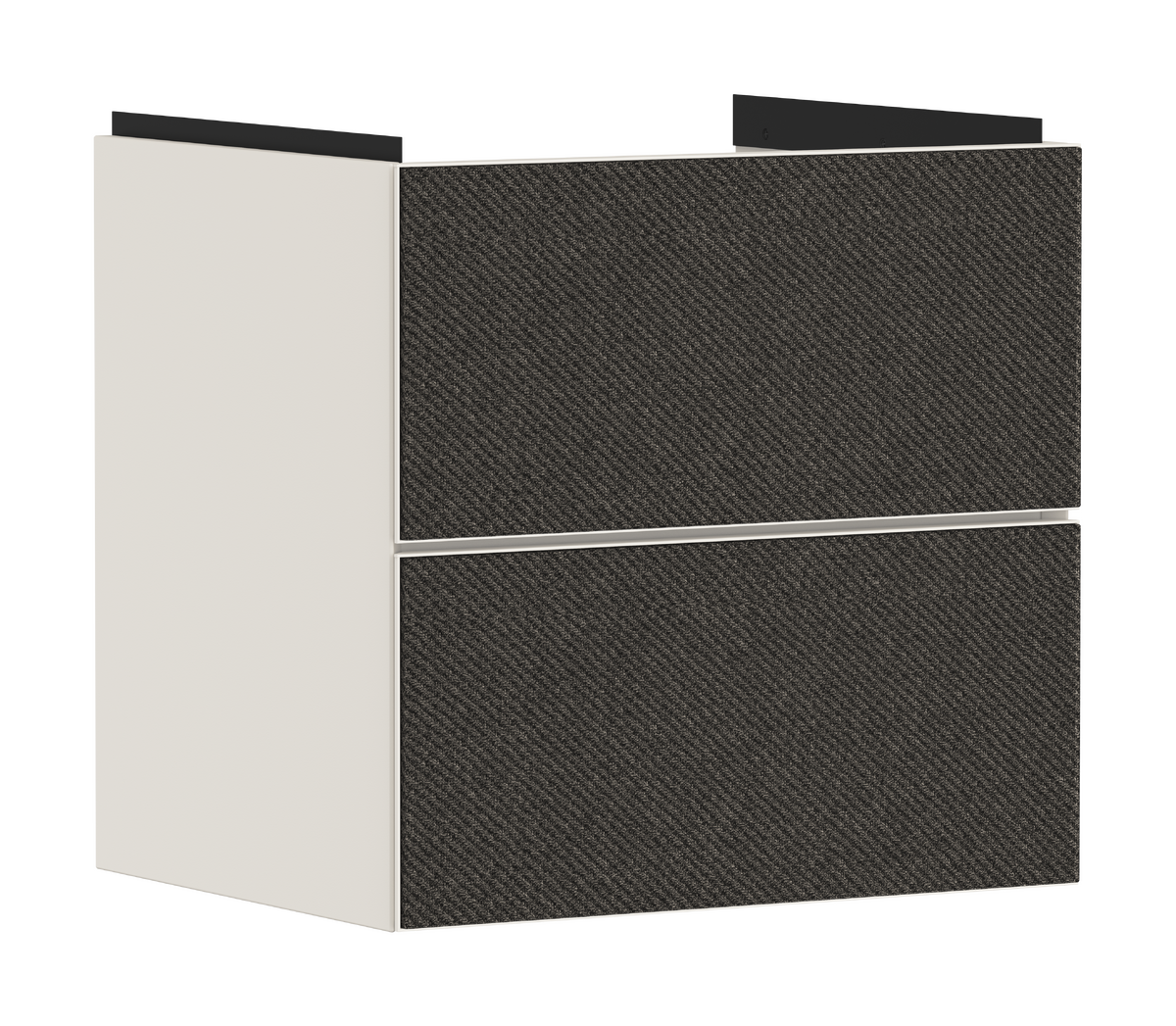 Waschtischunterschrank Sandbeige Matt 580/475 mit 2 Schubkästen für Waschtisch