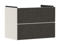 badmeubel Sand Matt Beige 780/475 met 2 lades voor wastafel, oppervlak front: Patterned Bronze