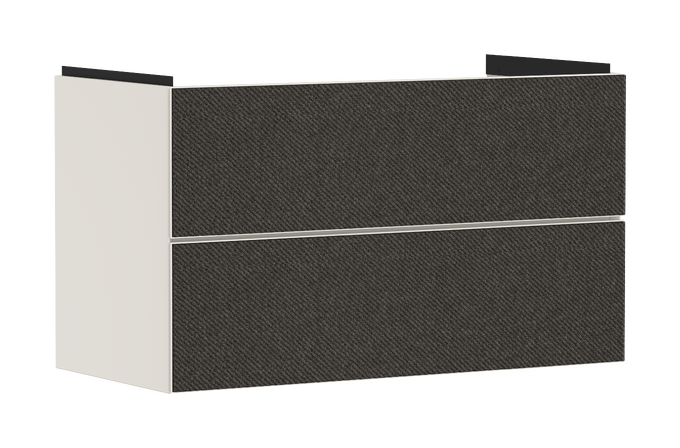 Meuble sous-lavabo Sable beige mat 980/475 avec 2 tiroirs pour lavabo