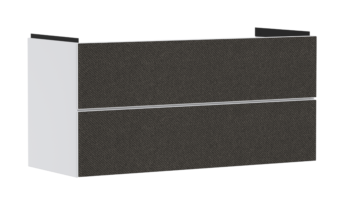 Vanity unit Matt White 1180/475 with 2 drawers for wash basin
