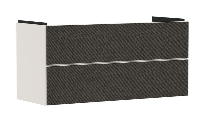 Waschtischunterschrank Sandbeige Matt 1180/475 mit 2 Schubkästen für Waschtisch