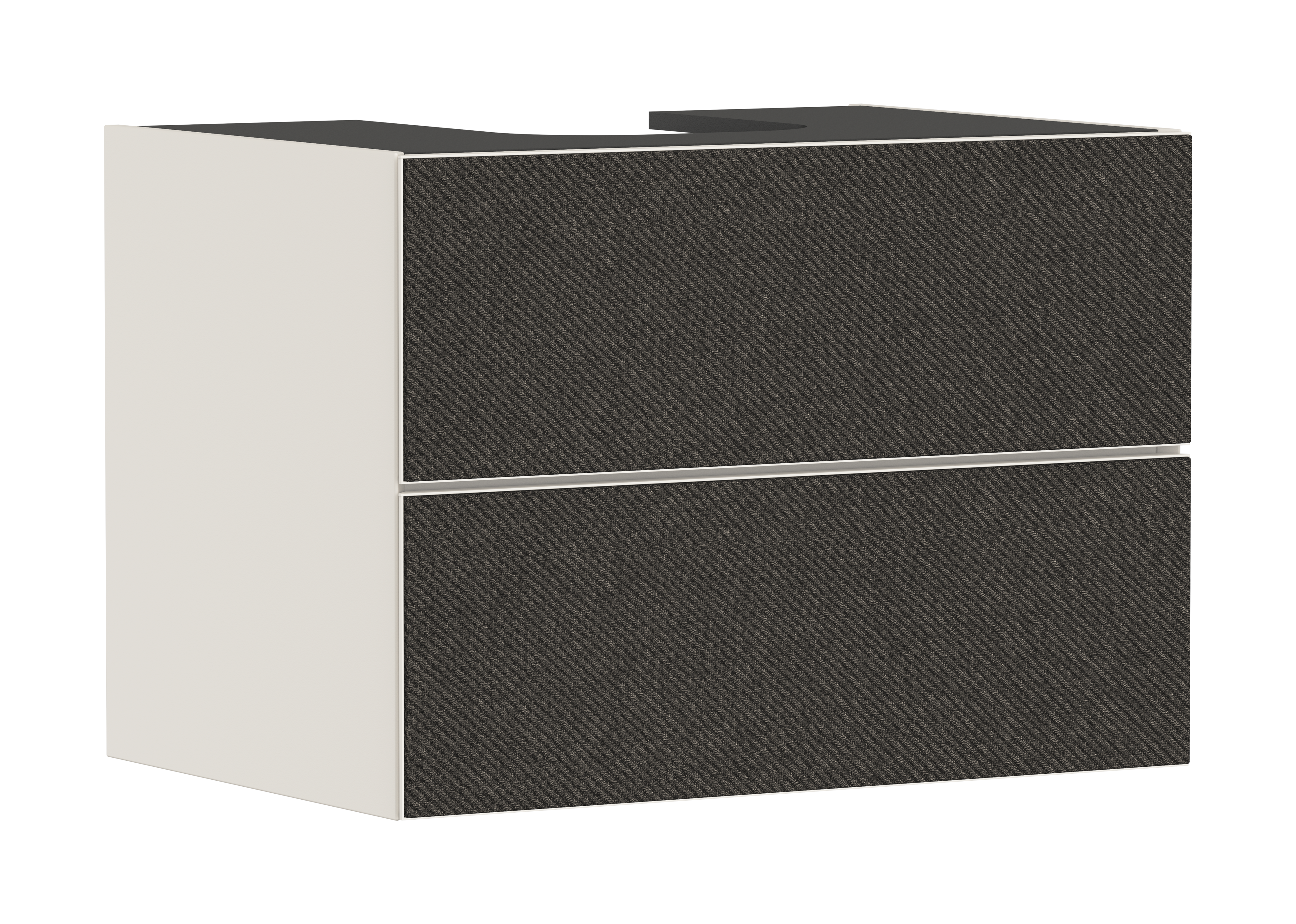 Vanity unit Sand Matt Beige 780/550 with 2 drawers for console with cutout middle