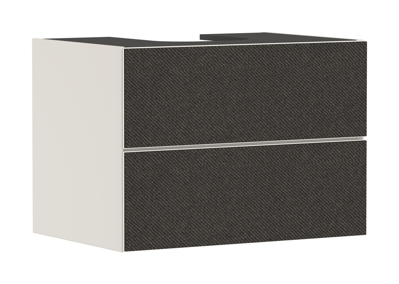 Vanity unit Sand Matt Beige 780/550 with 2 drawers for console with cutout middle