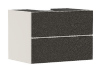 Onderkast Sand Matt Beige 780/550 met 2 laden voor console met uitsparing in het midden