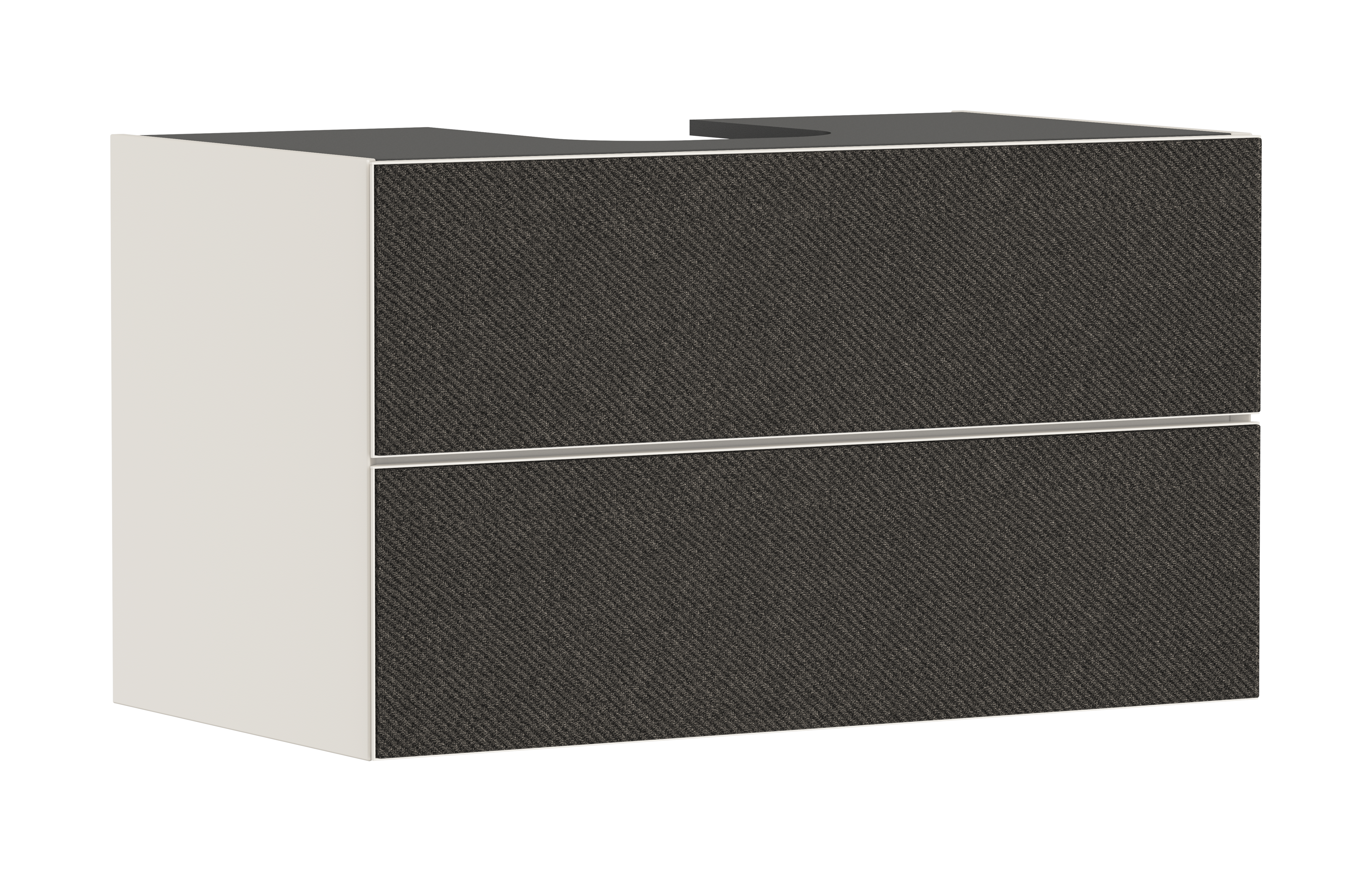 Vanity unit Sand Matt Beige 980/550 with 2 drawers for console with cutout middle