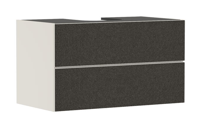 Vanity unit Sand Matt Beige 980/550 with 2 drawers for console with cutout middle