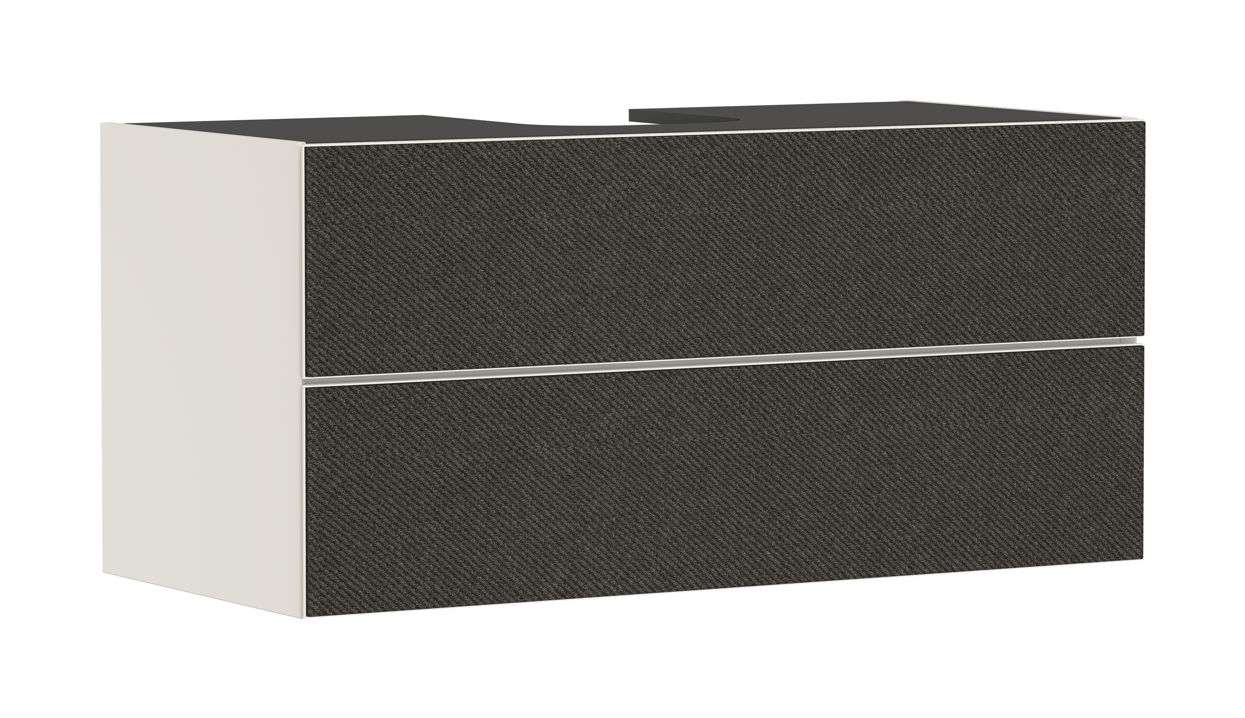 Vanity unit Sand Matt Beige 1180/550 with 2 drawers for console with cutout middle