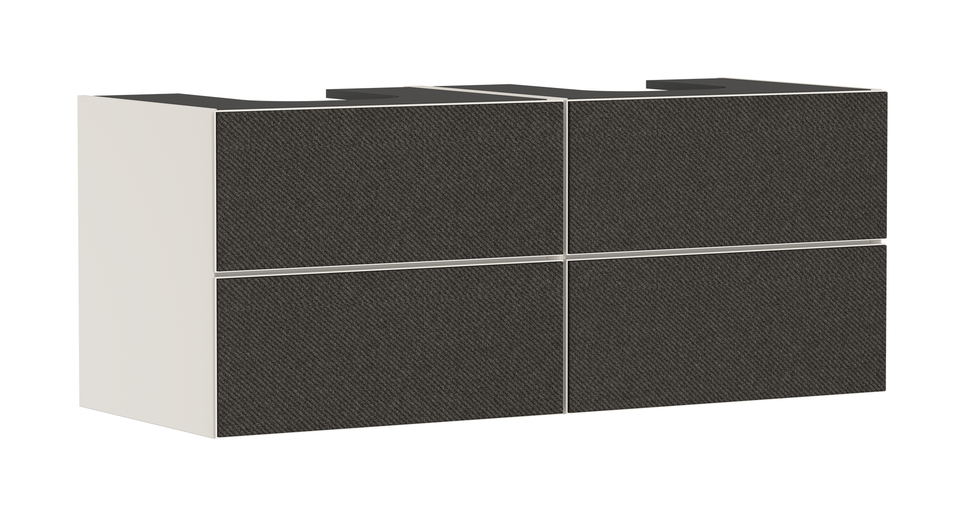 Vanity unit Sand Matt Beige 1370/550 with 4 drawers for console with 2 cutouts