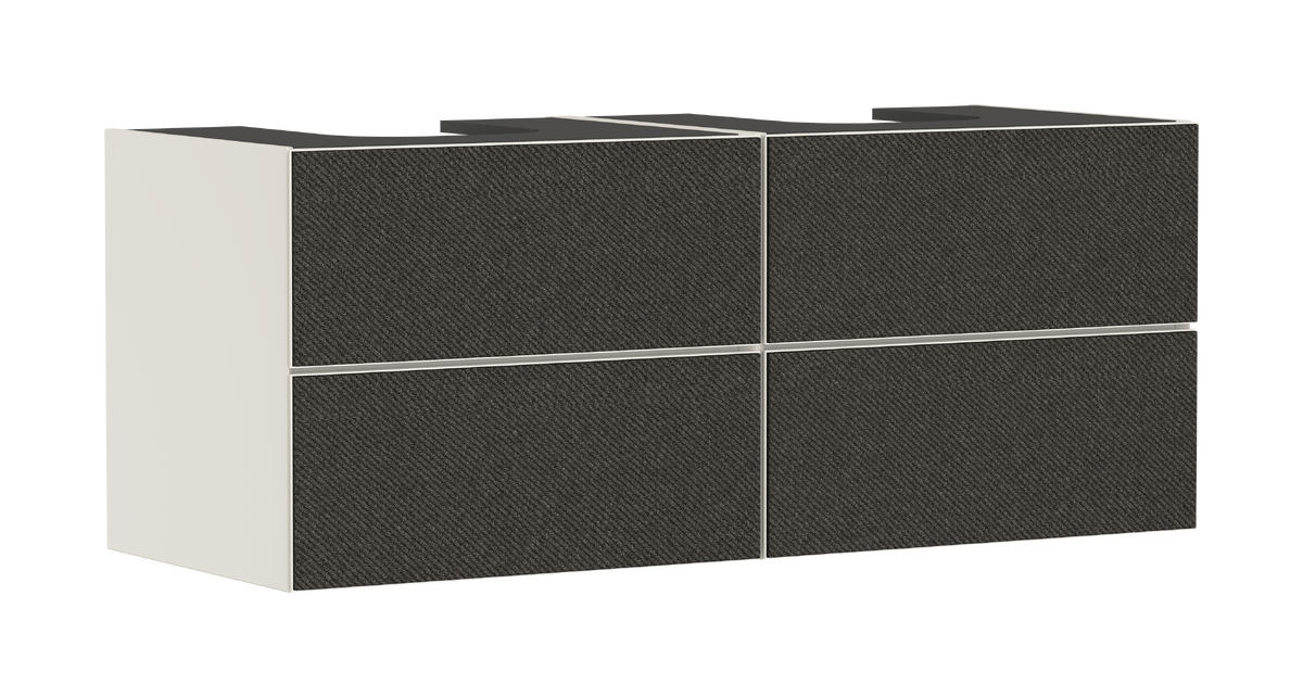 Vanity unit Sand Matt Beige 1370/550 with 4 drawers for console with 2 cutouts