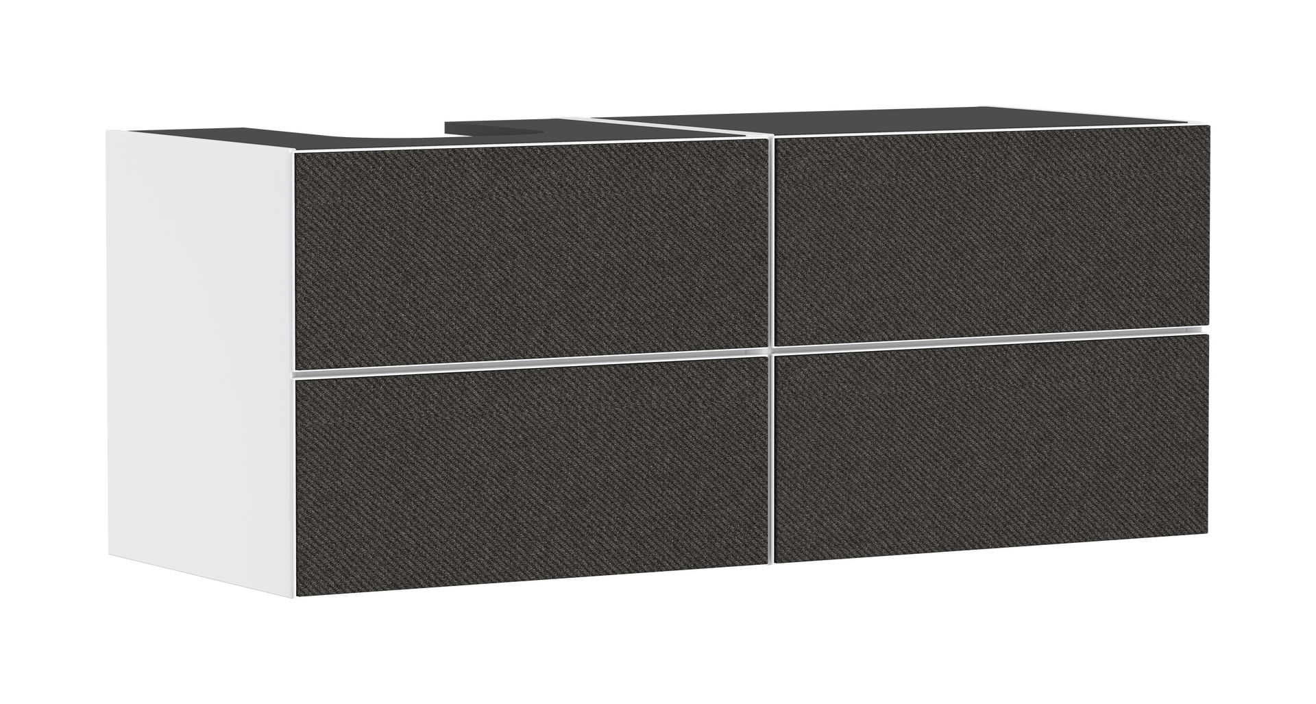 Szafka pod szlifowaną umywalkę wpuszczaną w blat/nablatową po lewej stronie z 4 szufladami 1370/550