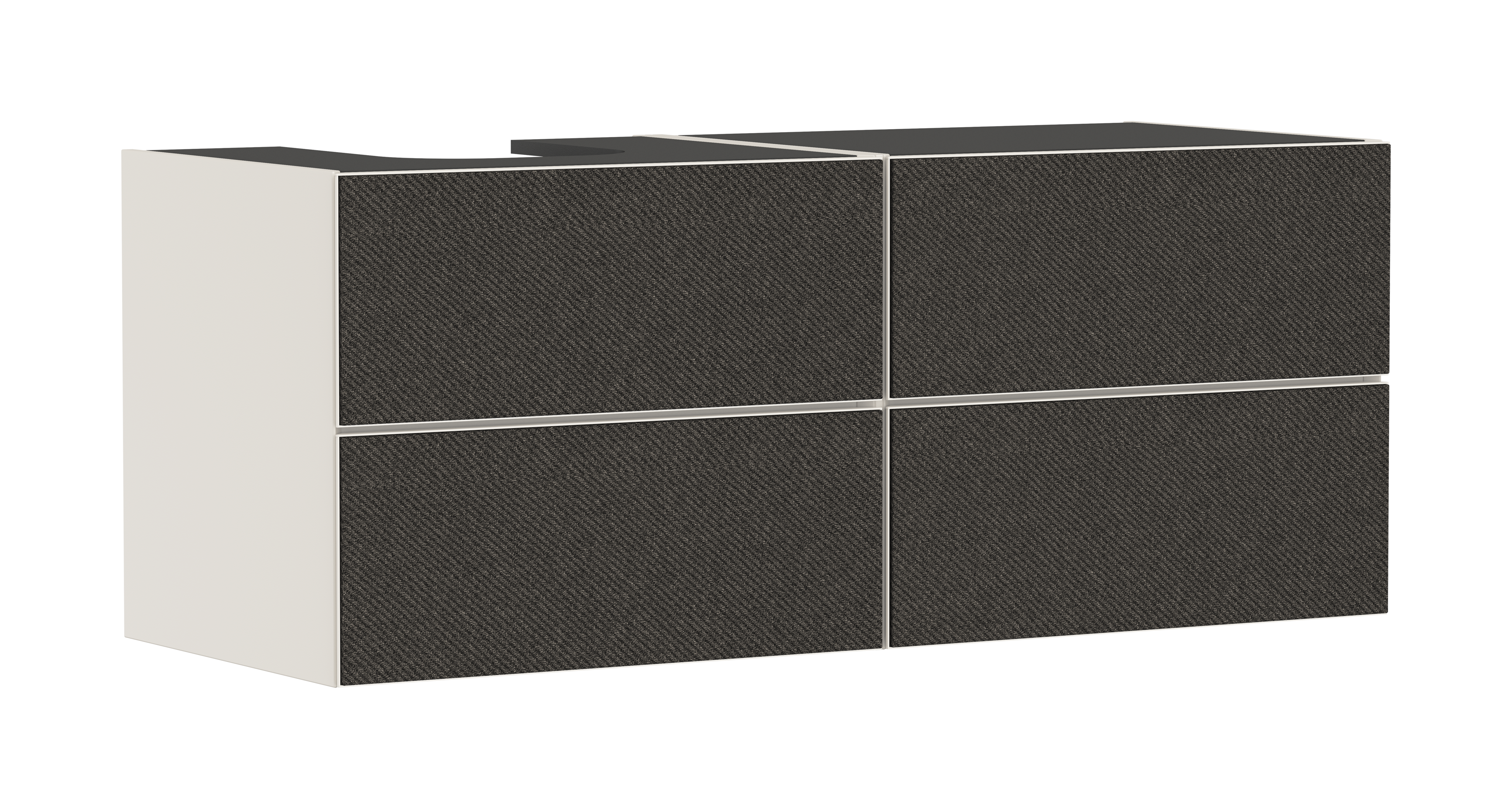 Szafka pod szlifowaną umywalkę wpuszczaną w blat/nablatową po lewej stronie z 4 szufladami 1370/550