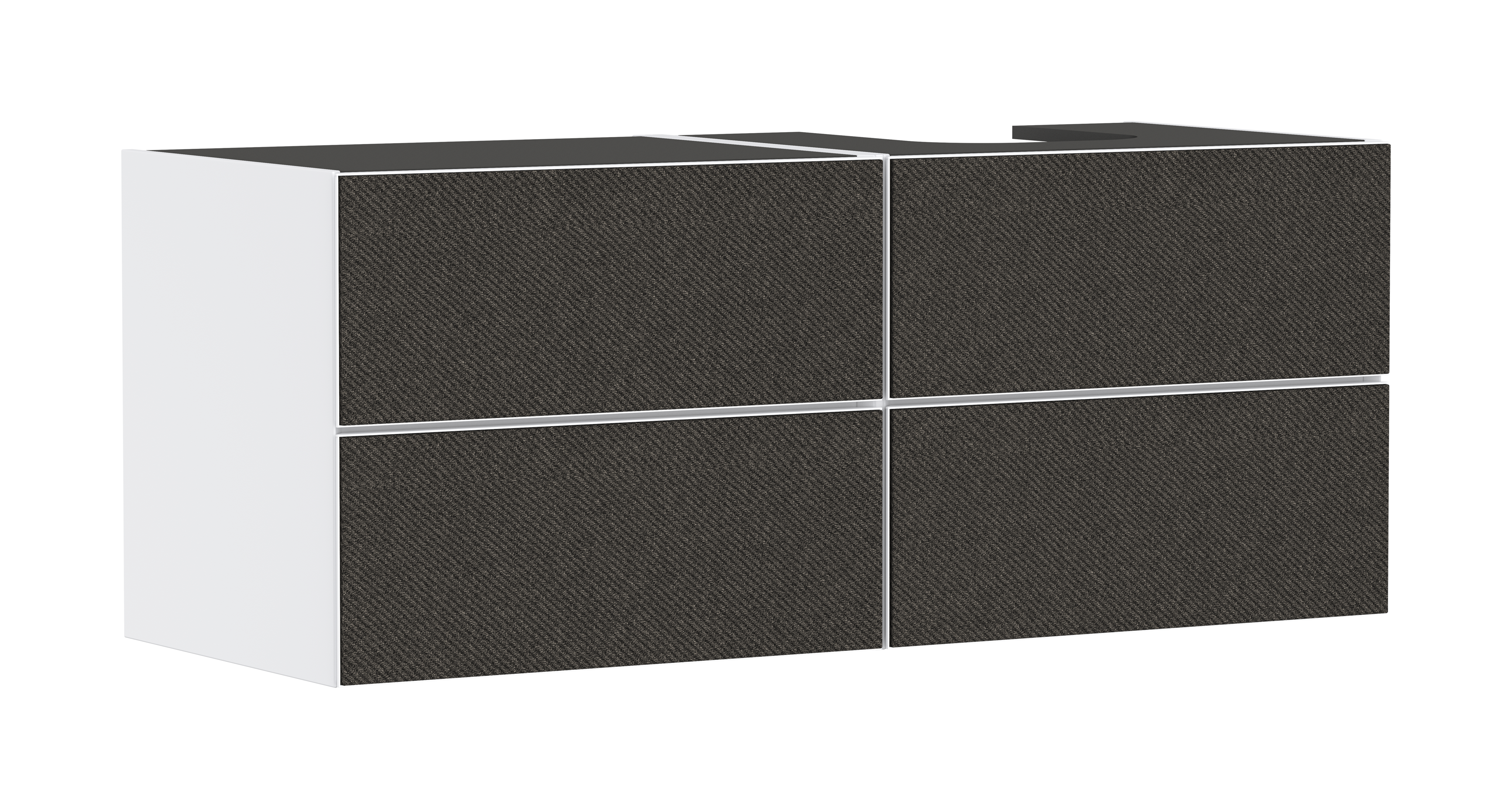 Meuble bas 1370/550 pour vasque/lavabo à poser à droite Xevolos E