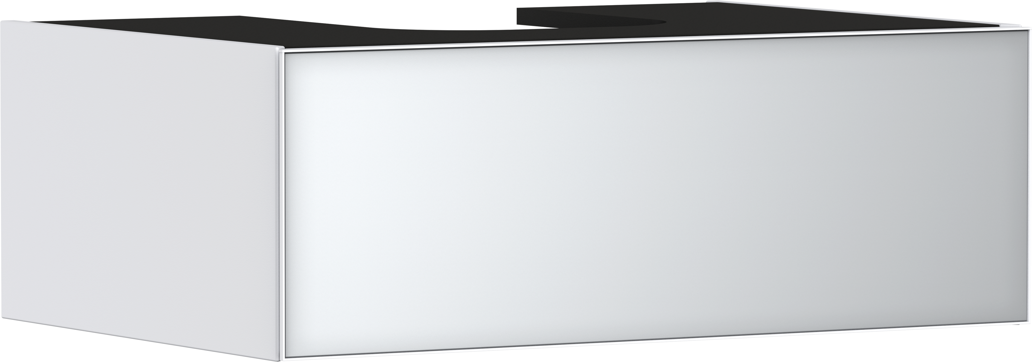 Vanity unit Matt White 780/550 with 1 drawer for console with cutout middle