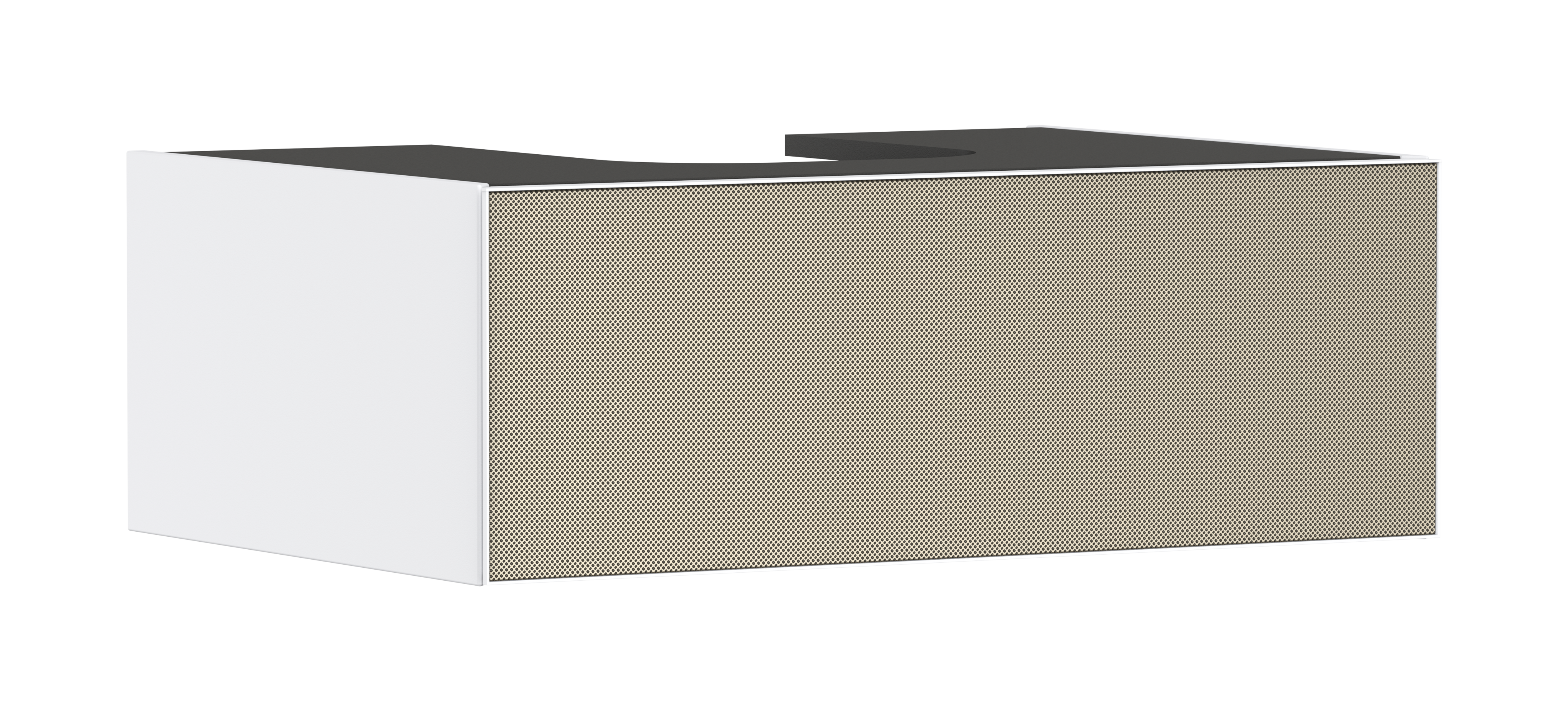 Vanity unit Matt White 780/550 with 1 drawer for console with cutout middle