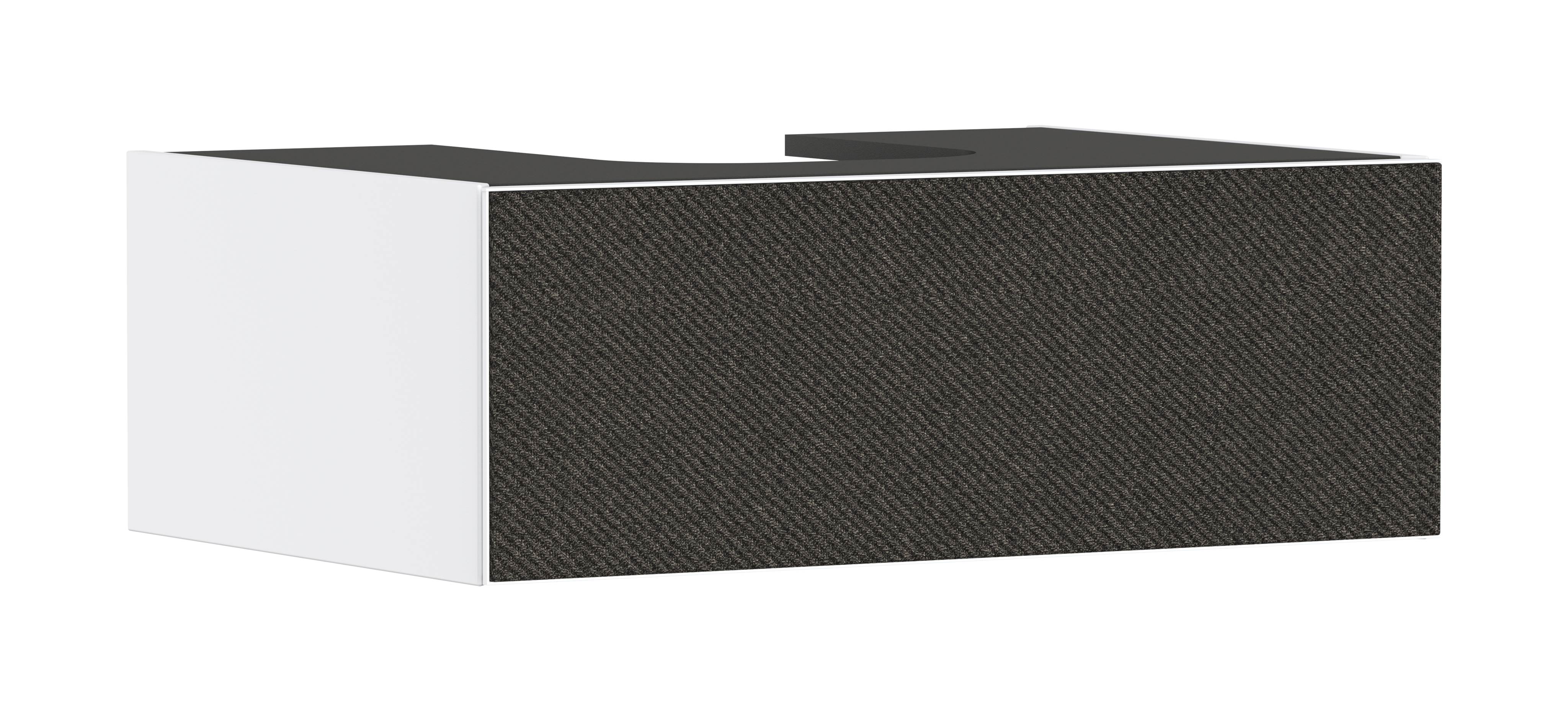 Vanity unit Matt White 780/550 with 1 drawer for console with cutout middle