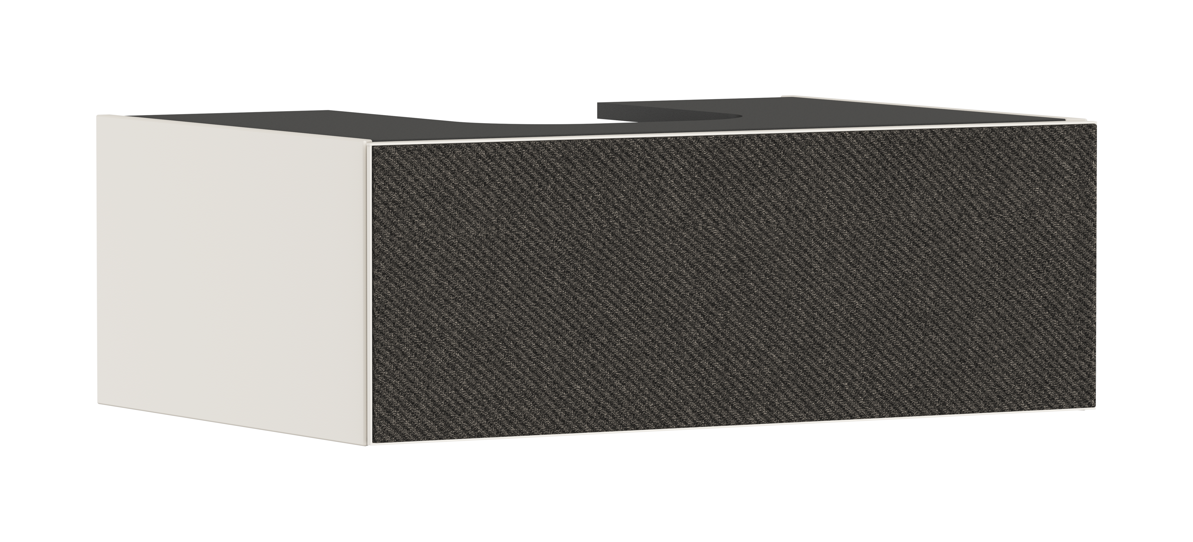 Mueble de baño beige arena mate 780/550 con 1 cajón para consolas con recorte en el centro