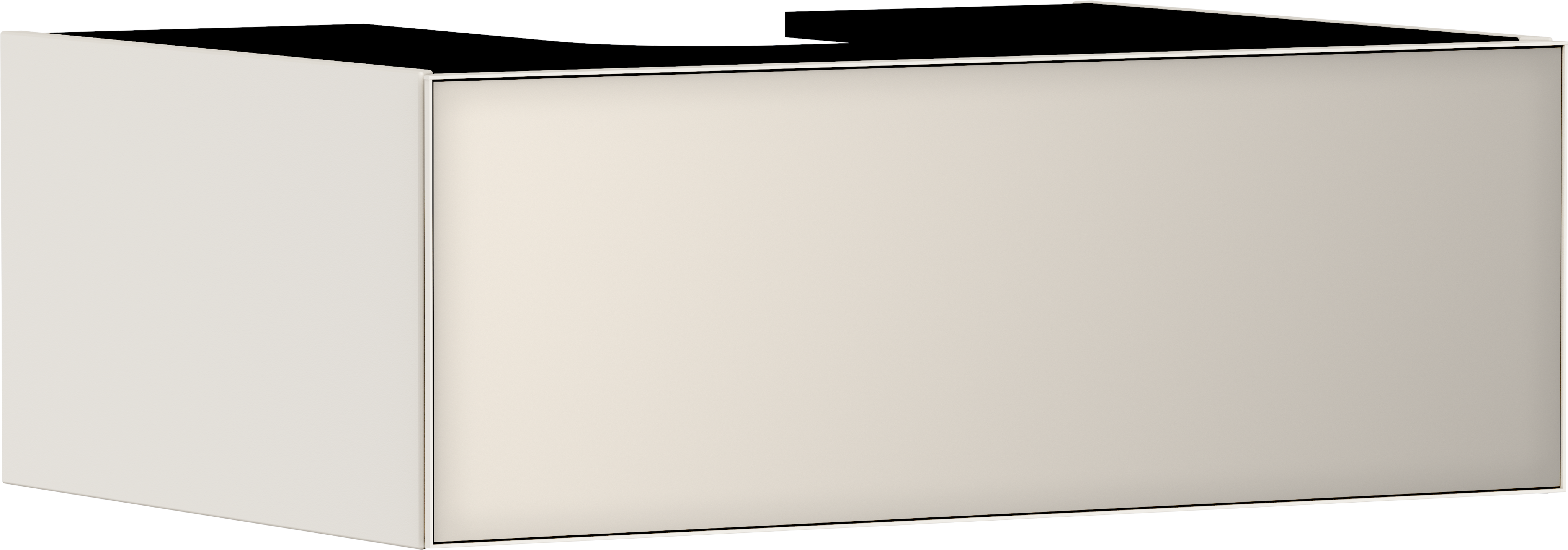 Mueble de baño beige arena mate 780/550 con 1 cajón para consolas con recorte en el centro