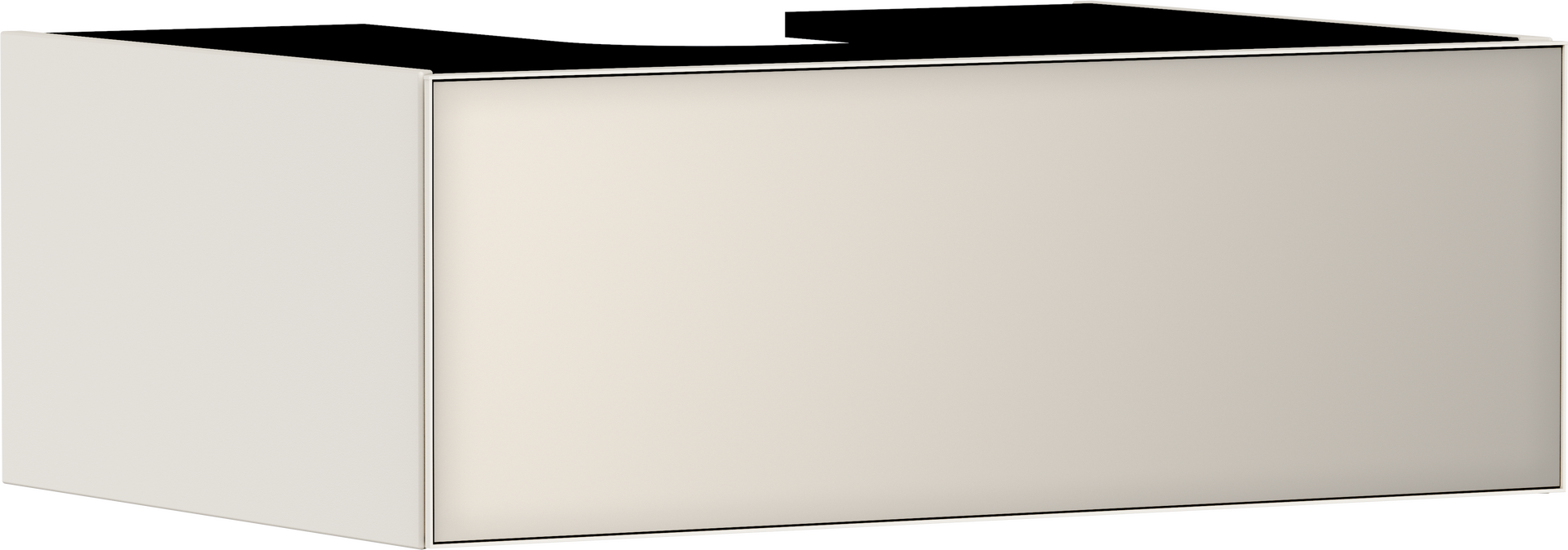 Waschtischunterschrank Sandbeige Matt 780/550 mit 1 Schubkasten für Konsole mit Ausschnitt mittig